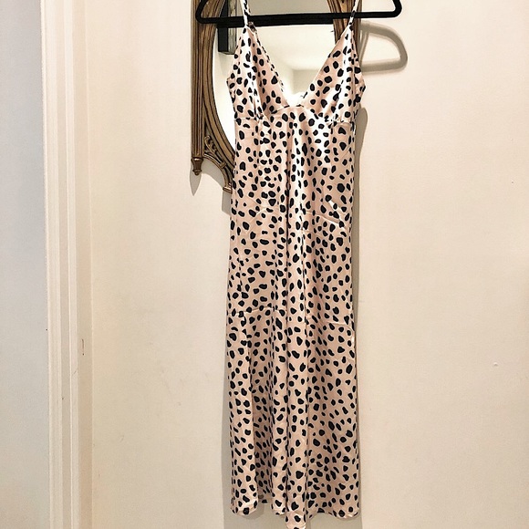 Affordable Fashion Finds Dresses & Skirts - Plunge V Satin Dress Animal Print